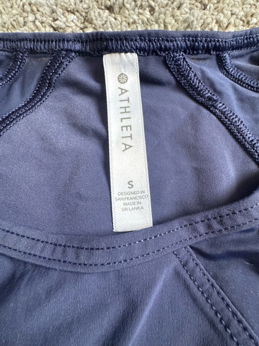 Athleta Women's Short Sleeve Tee - Navy Blue - Picture 4 of 5